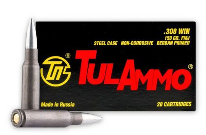 308 – 150 Grain FMJ – Tula – 500 Rounds